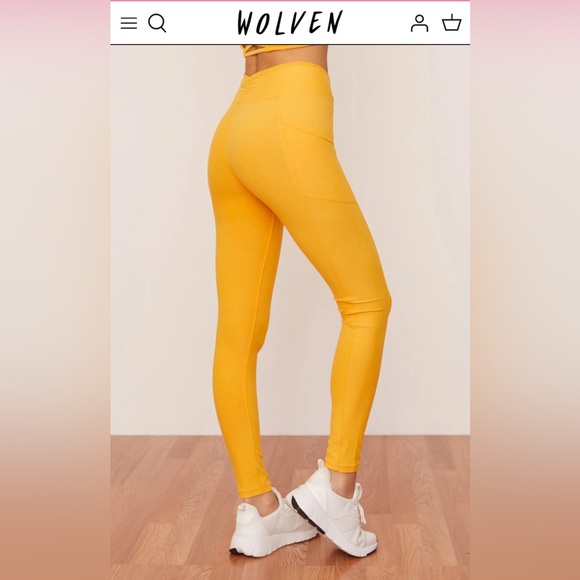 Wolven bra and crossover leggings workout set size medium orange mango - Picture 2 of 11